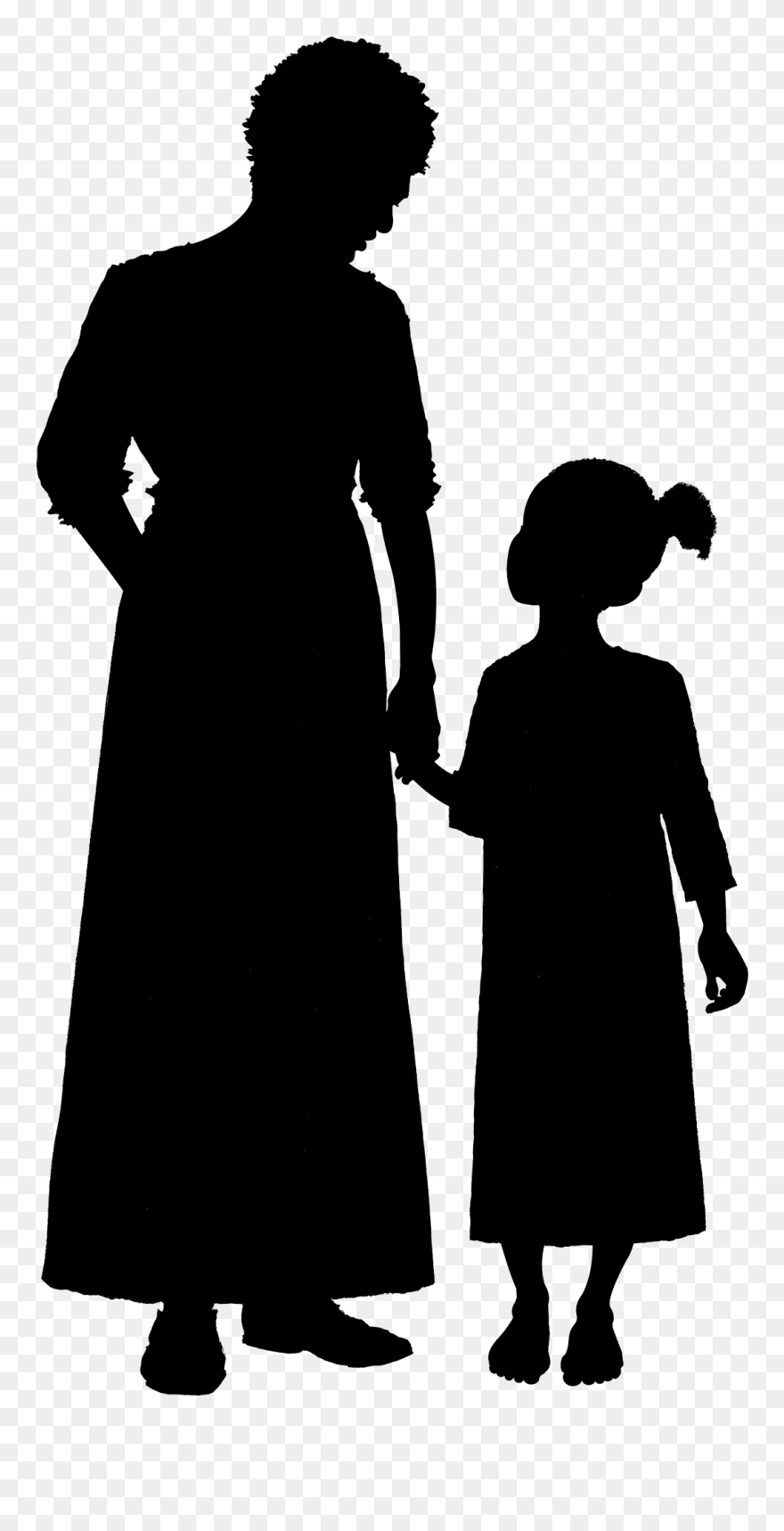 Slaves Drawing Depiction - Grandmother And Child Silhouette Clipart