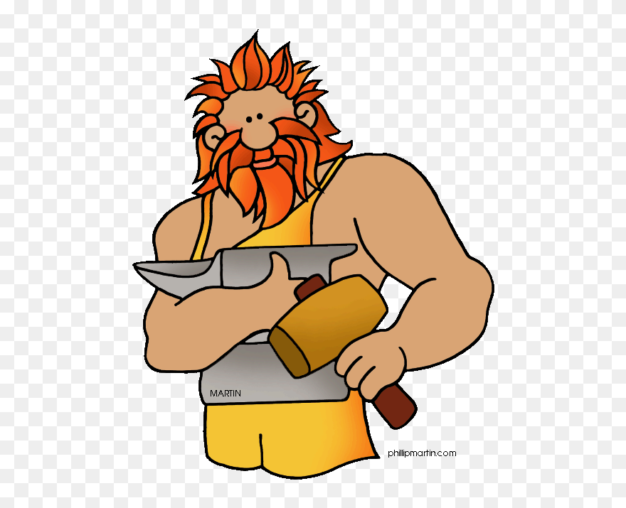 Transparent Slaves Clipart - Vulcan Roman God Cartoon - Png Download