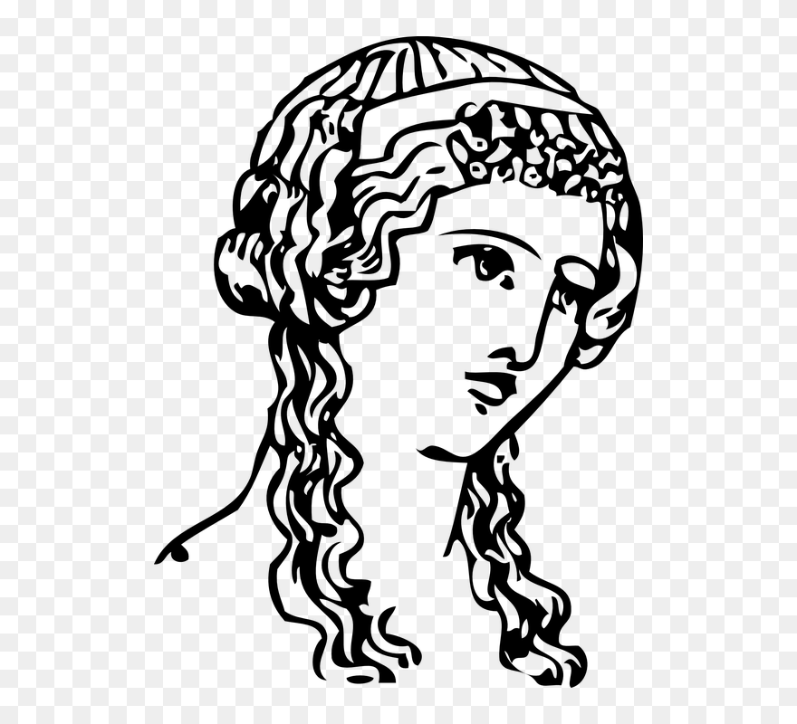 Long Hair Greeks - Greek Woman Png Clipart