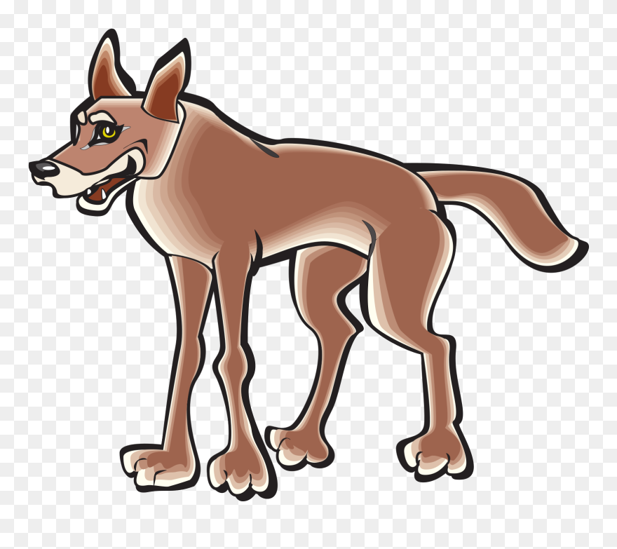 Cartoon, Body, Art, Animal, Tail, Coyote - Coyote Cartoon Clipart - Png Download