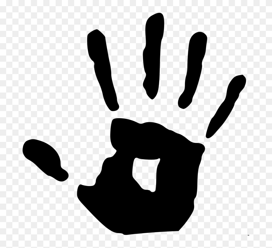 Right Hand Print Clip Art - Hand Print Game - Png Download