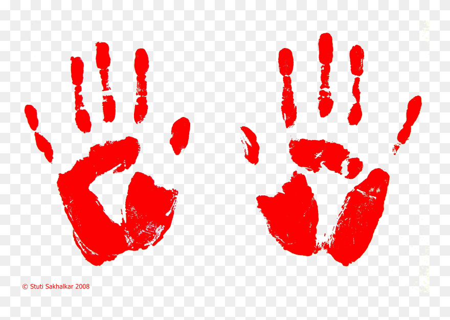 Handprint Transparent Negative - Colorful Holi Hand Png Clipart
