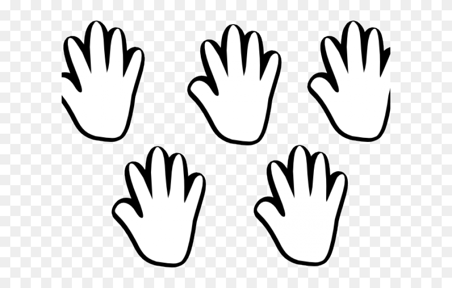 Printable Handprint - 10 Objects Black And White Clipart