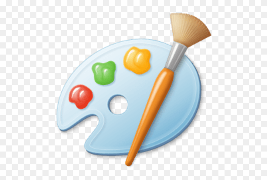 Paint Palette And Paint Brush - Windows Paint Icon Png Clipart