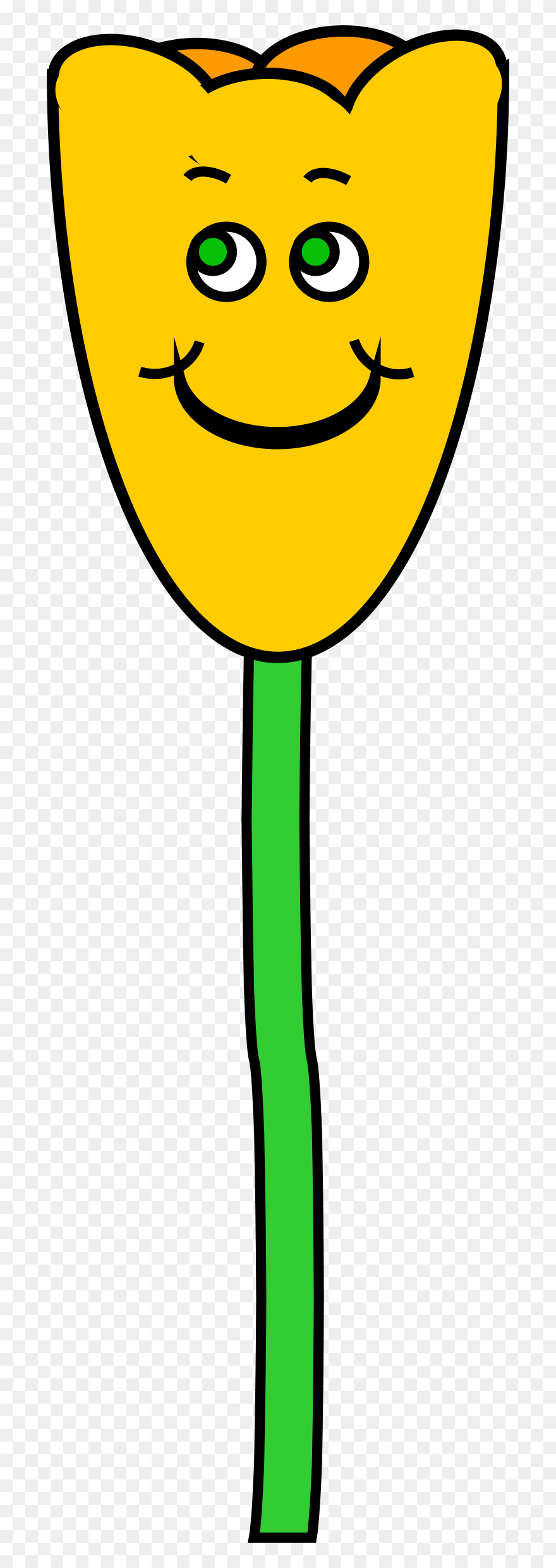 Yellow Tulip With Smile Clip Arts - Clipart Tulpe Gesicht - Png Download