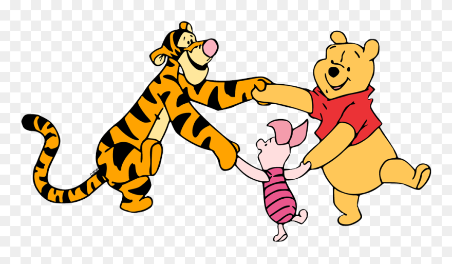 Winnie The Pooh And Tigger And Piglet Holding Hands Clipart