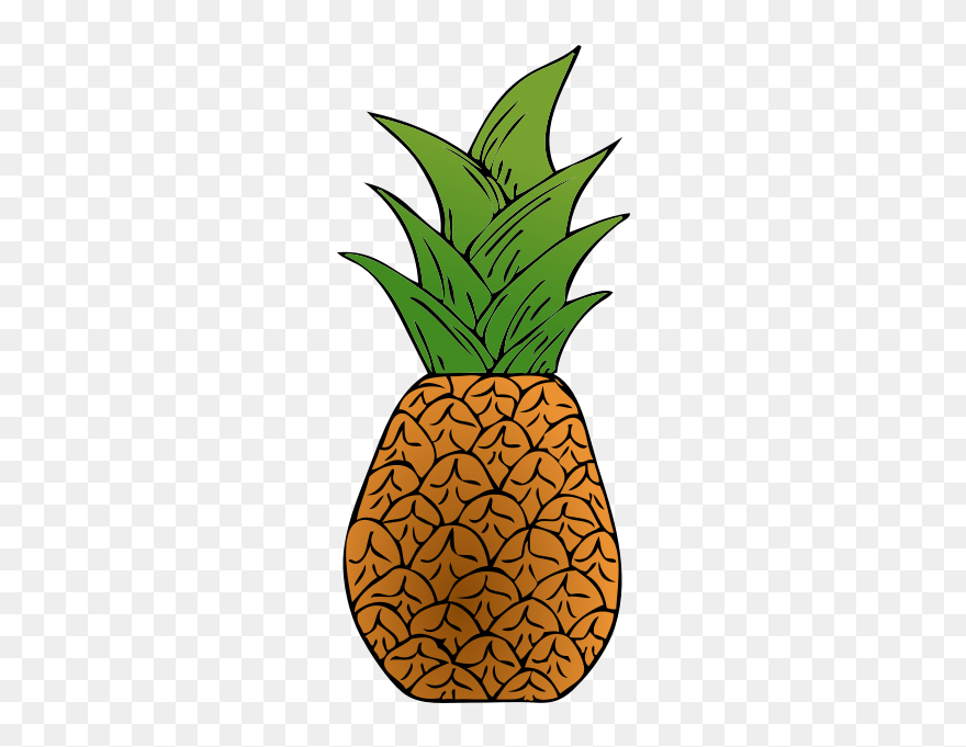 Vector Image Of Tropical Pineapple - Pineapple Top Cartoon Clipart