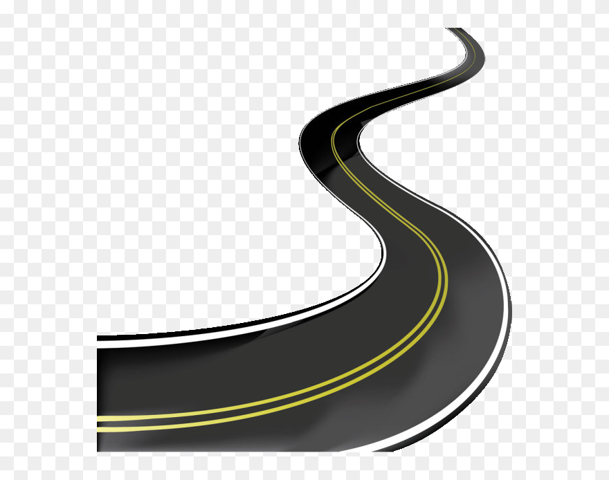 Clipart Road High Way - Curved Road Transparent - Png Download