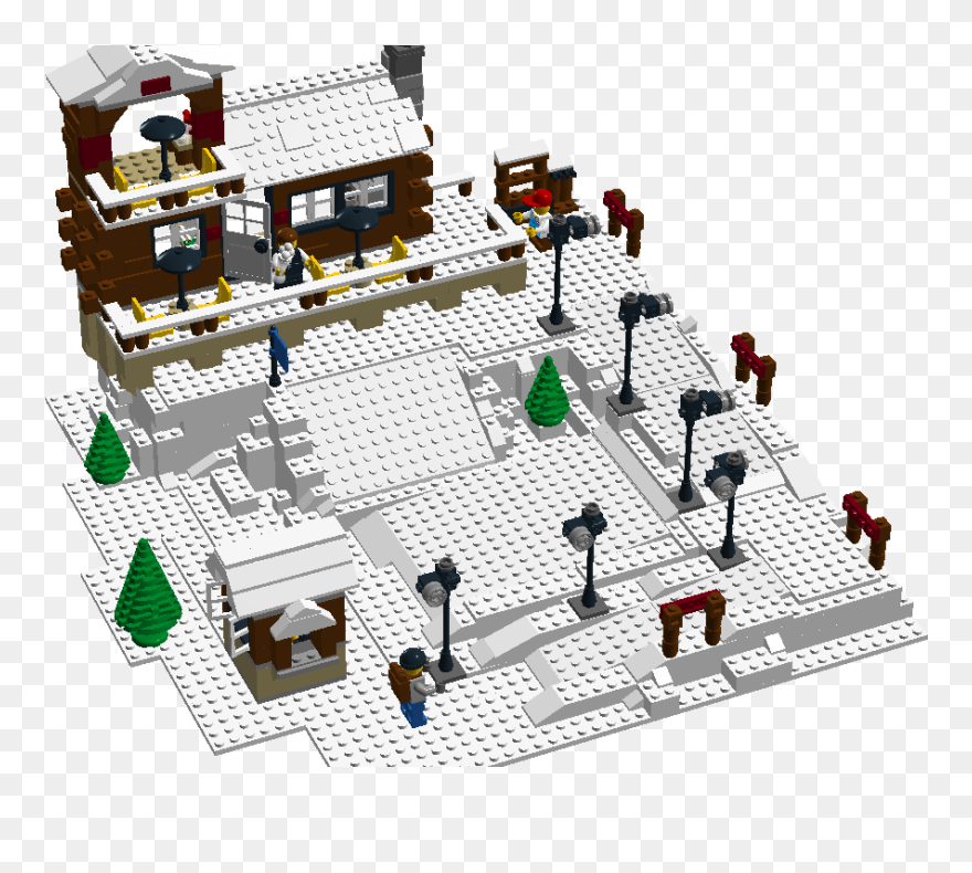 A Lego Chap Can Relax And Watch Others Skiing - Lego Ski Lift Clipart