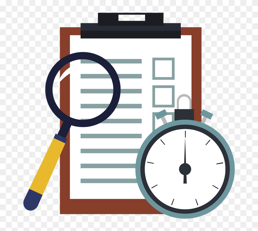 Checklist And Reminder Icon - Checklist Clock Icon Png Clipart