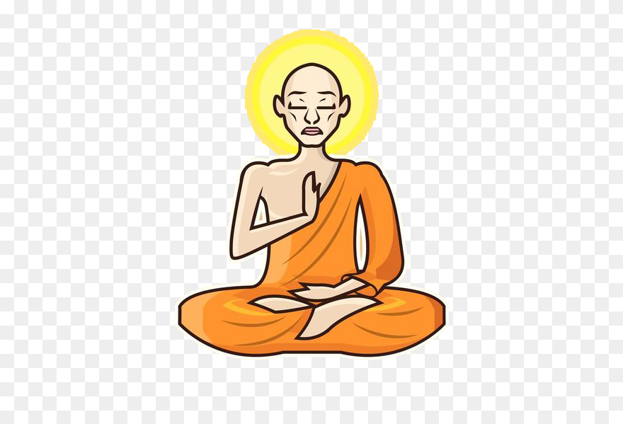 Meditation Monk Clip Art - Monk Transparent - Png Download