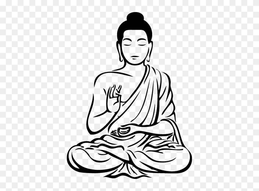 Drawing Buddha Painting - Easy Gautam Buddha Drawing Clipart