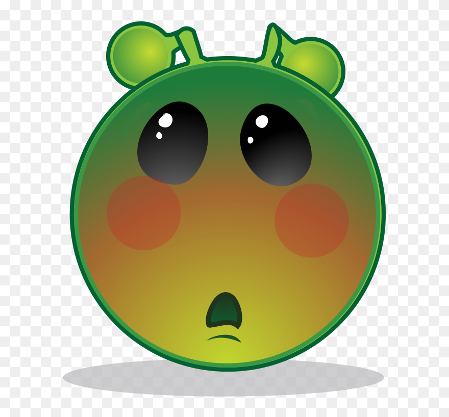 Smiley Green Alien Blush - Hate Clipart - Png Download