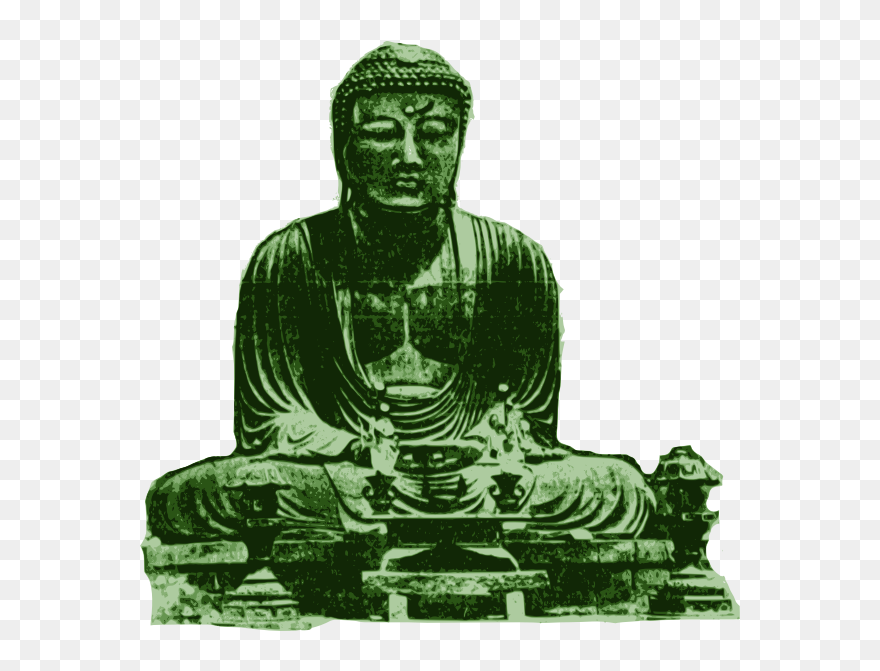 Big Green Buddha Vector Drawing - Buddha Green Clipart