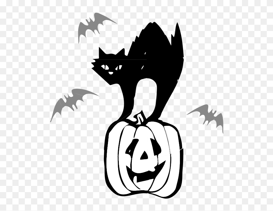 Architetto Gatto Nero - Black Halloween Cat Clipart - Png Download