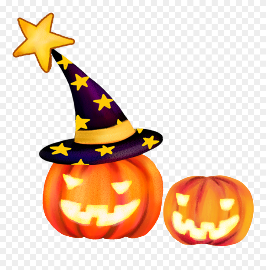 Pumpkin Clip Hat - Jack-o'-lantern - Png Download