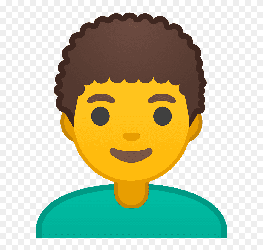 Curly Hair Emoji Clipart - Hand Up Emoji - Png Download