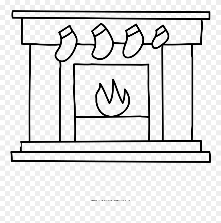 Christmas Fireplace Coloring Page - Fireplace Coloring Page Clipart