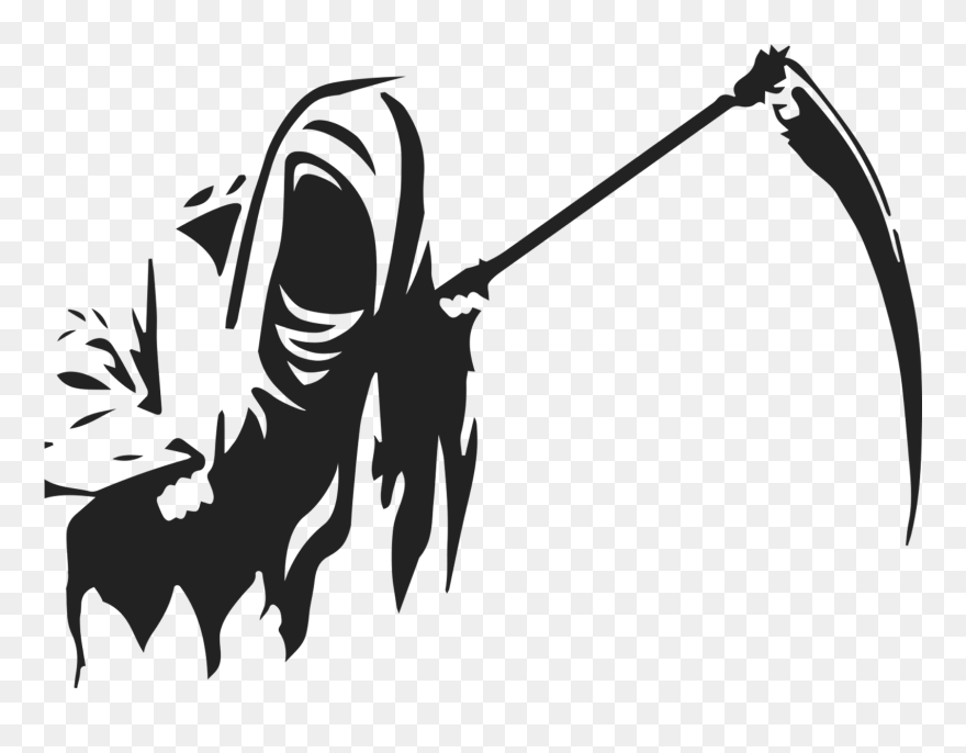 Death Logo Silhouette White - Reaper Black And White Clipart