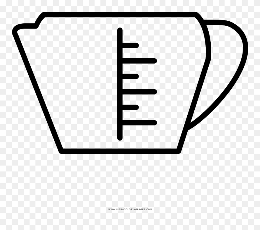 Measuring Cup Coloring Page - Line Art Clipart