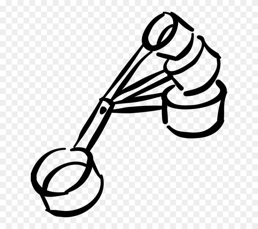 Transparent Measuring Spoons Clipart - Kitchen Measuring Cups Drawing - Png Download