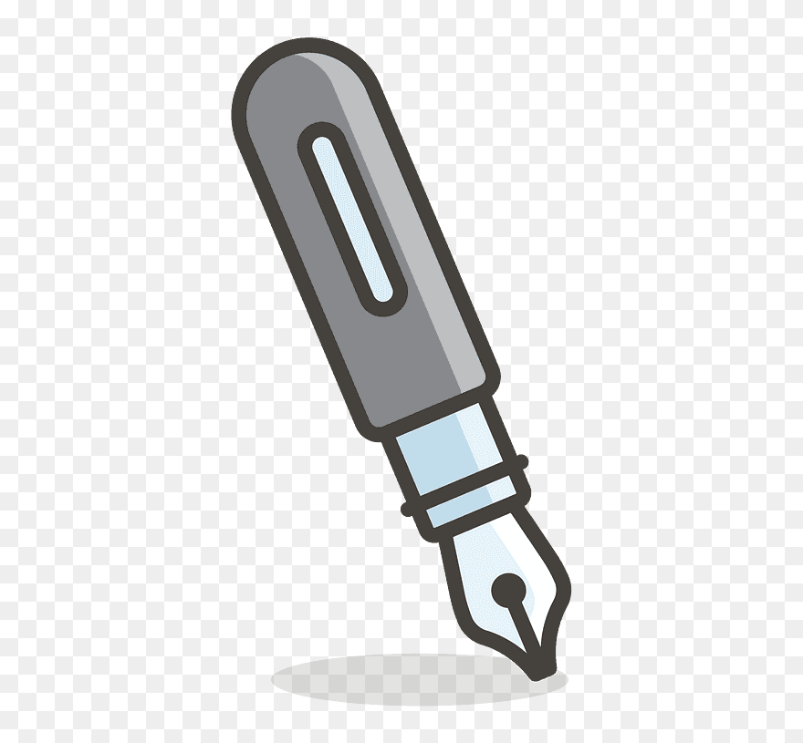Fountain Pen Emoji Clipart - Mobile Phone - Png Download