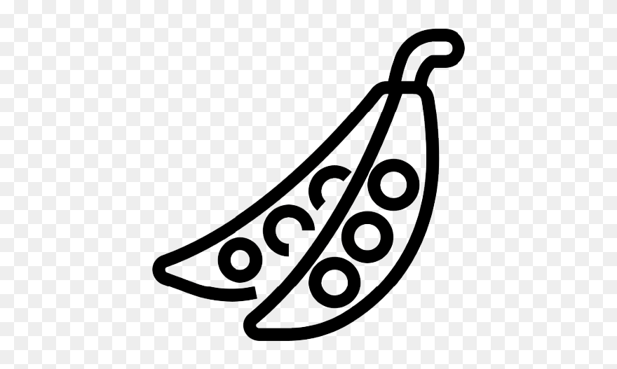 Green Bean Icon - Line Art Clipart