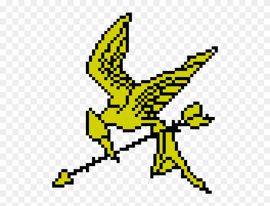 Transparent Hunger Games Logo Png - Pixel Art Hunger Games Mockingjay Pin Clipart