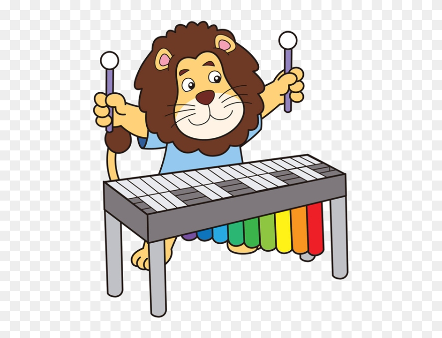 Las Maxf Anitas Birthday - Lion Playing Accordion Clipart