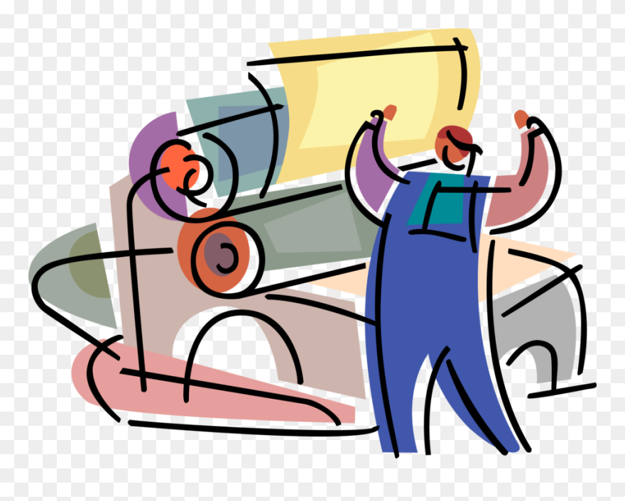 Printing Vector Press Clipart