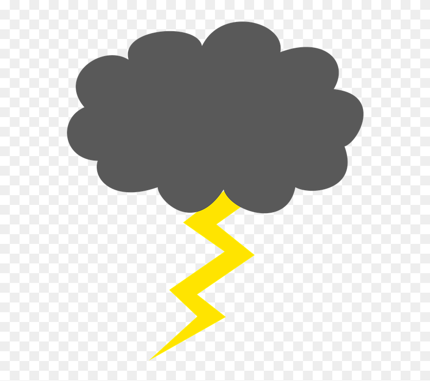 Nature Thunderstorm Silhouette - Lightning Bolt Clipart Transparent Background - Png Download