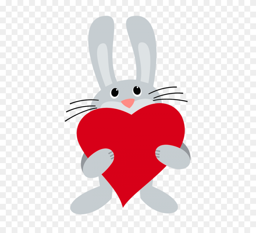 Easter Bunny With Heart Clipart