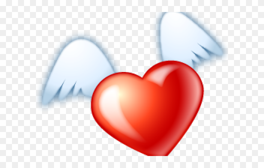 Heart With Wings Clipart - Hearts With Wings Png Transparent Png