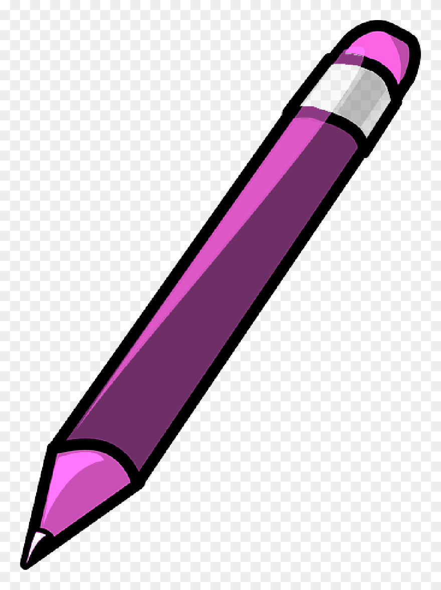 Pencil, Crayon, Brown, Office, Rubber - Transparent Background Pencil Clipart - Png Download