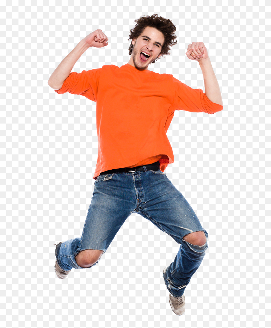 Boy Jump Transparent - Happy Person Transparent Background Clipart