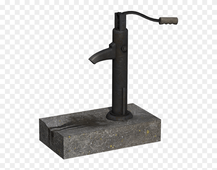 Water Pump On Wooden Block Clip Arts - Hand Pump - Png Download
