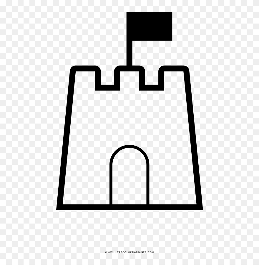 Transparent Sand Castles Clipart - Easy Sand Castle Coloring Page - Png Download