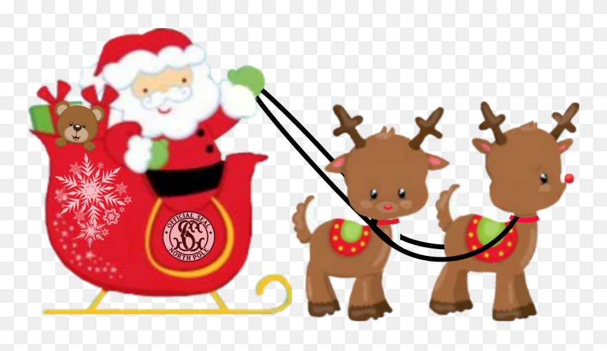 #santa #sleigh #reindeer #hoho #christmas #christmaseve - Personalizadas Camisas De Natal Clipart