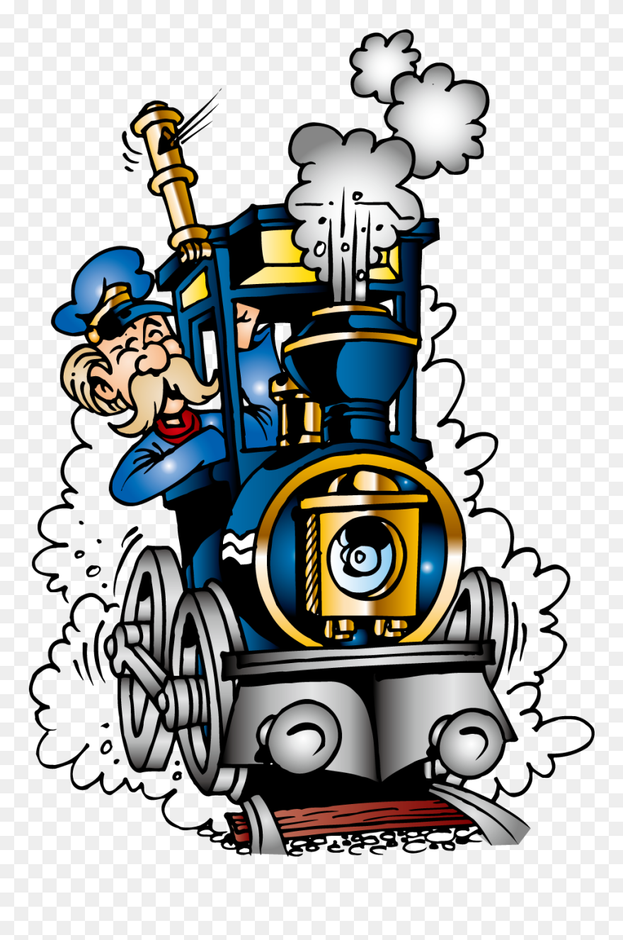 Transparent Driving Clipart - Steam Train Driver Cartoon - Png Download