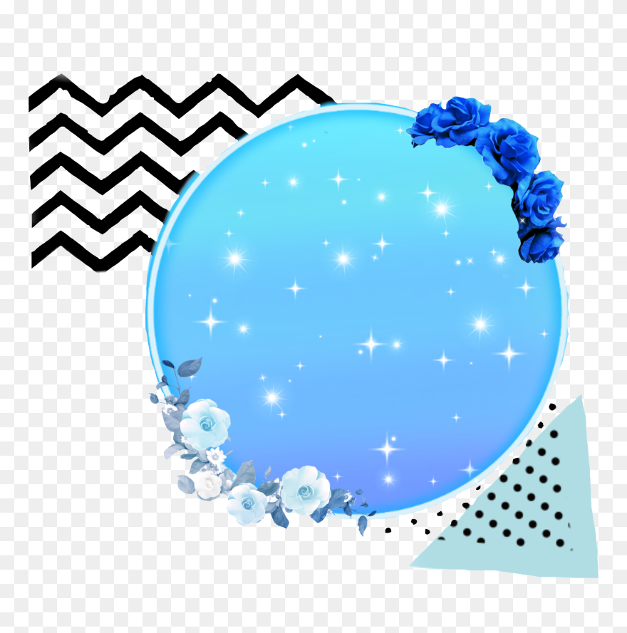#circle #overlay #background #blue #glitter #flowers - Icons Clipart