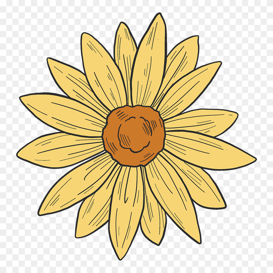 Yellow Flower Clipart - Sunflower - Png Download