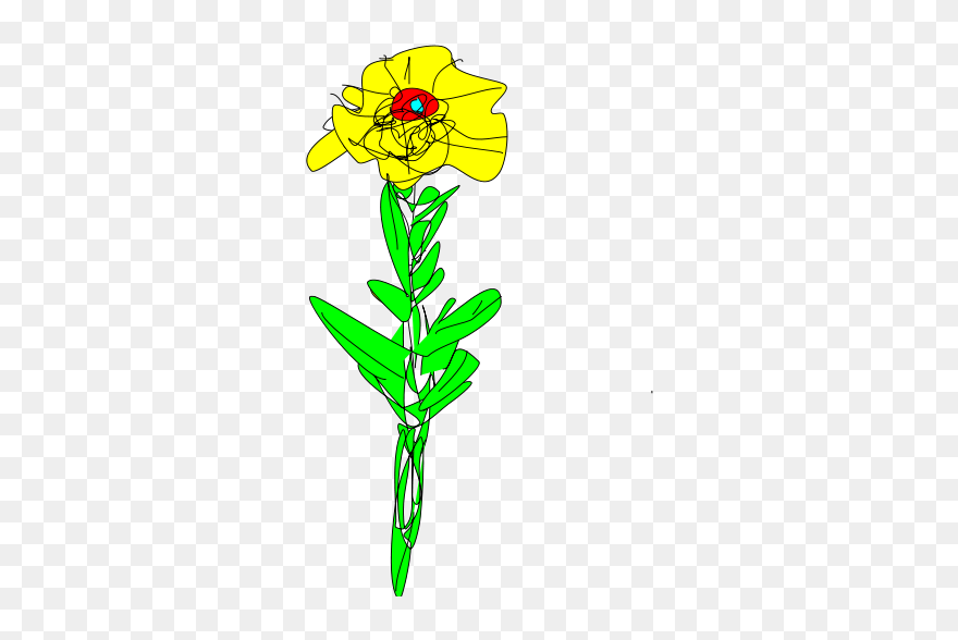 Simple Yellow Flower 2 - Illustration Clipart