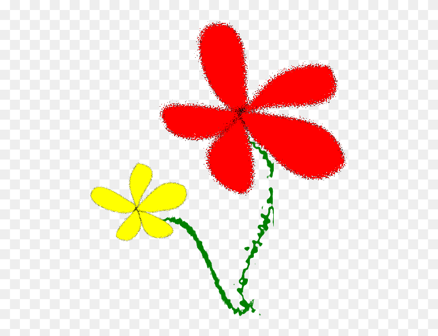 Flowers, Yellow And Red - Clip Art - Png Download