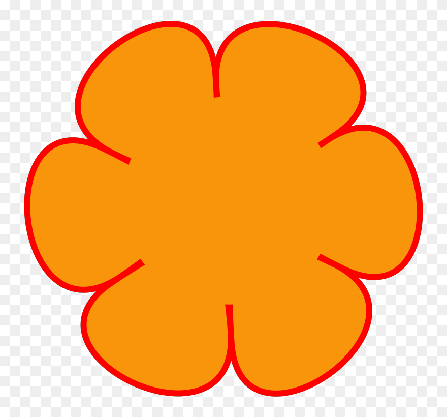 Orange Red Flower Svg Clip Arts - Flower Clip Art - Png Download