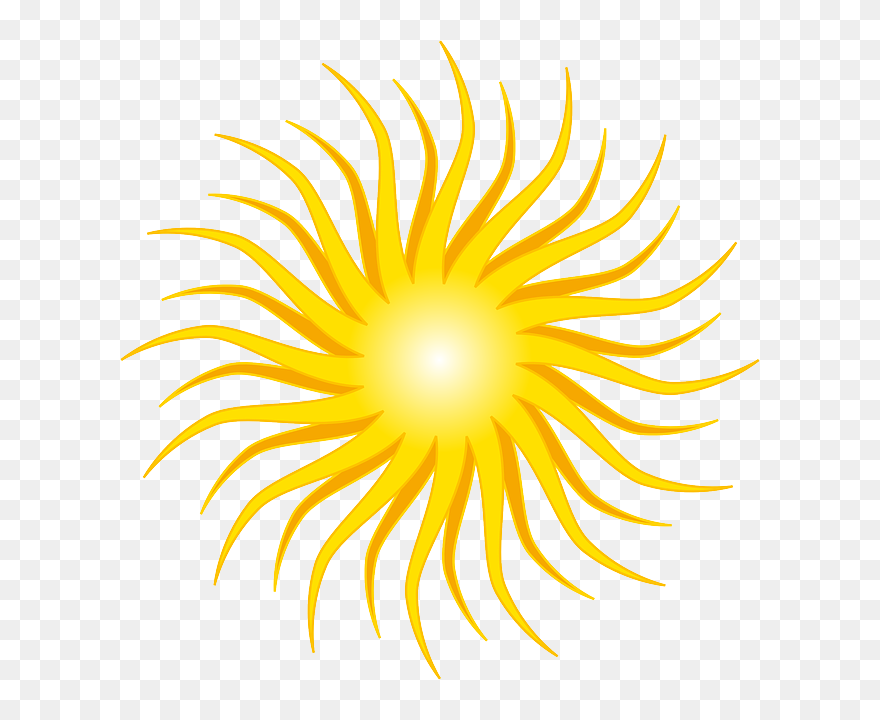 Yellow, Sun, Round, Orange, Rays, Shine - Sun Yellow Art Drawing Clipart