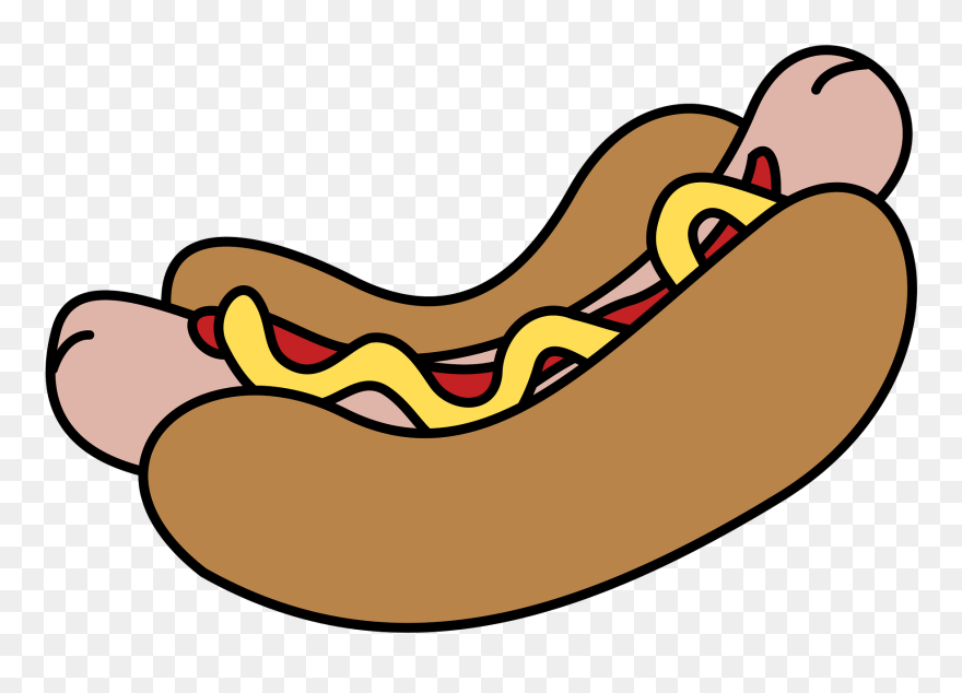 Hotdog - Colour Clipart - Hotdog Clipart Black And White - Png Download