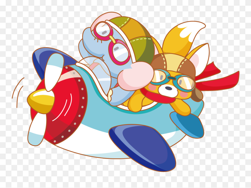 Flying Clipart Global - Clipart Animal Flying Plane - Png Download