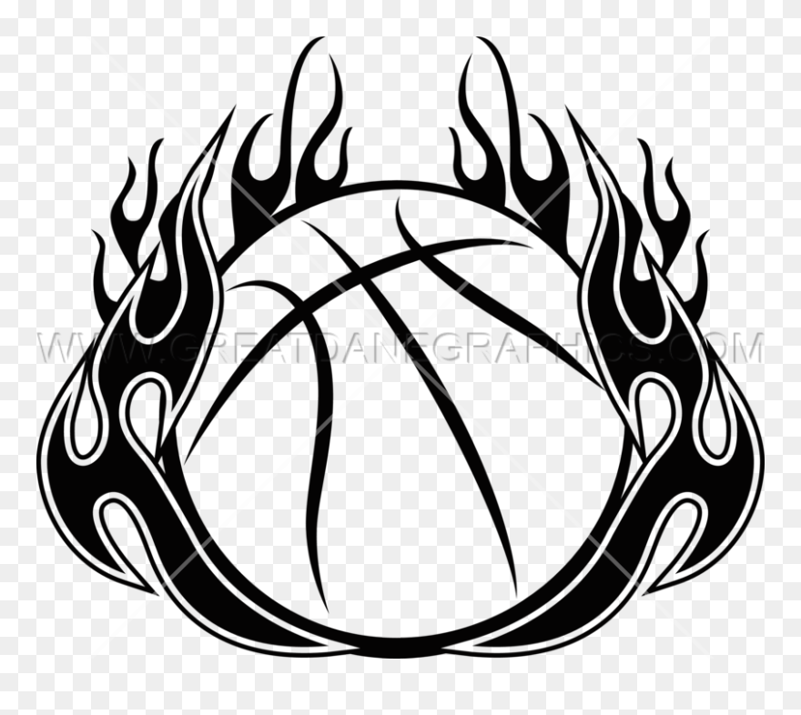 Basketball With Flames Clipart - Png Download