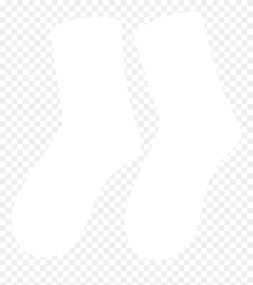 Socks Clipart Silhouette - White Sock Silhouette - Png Download