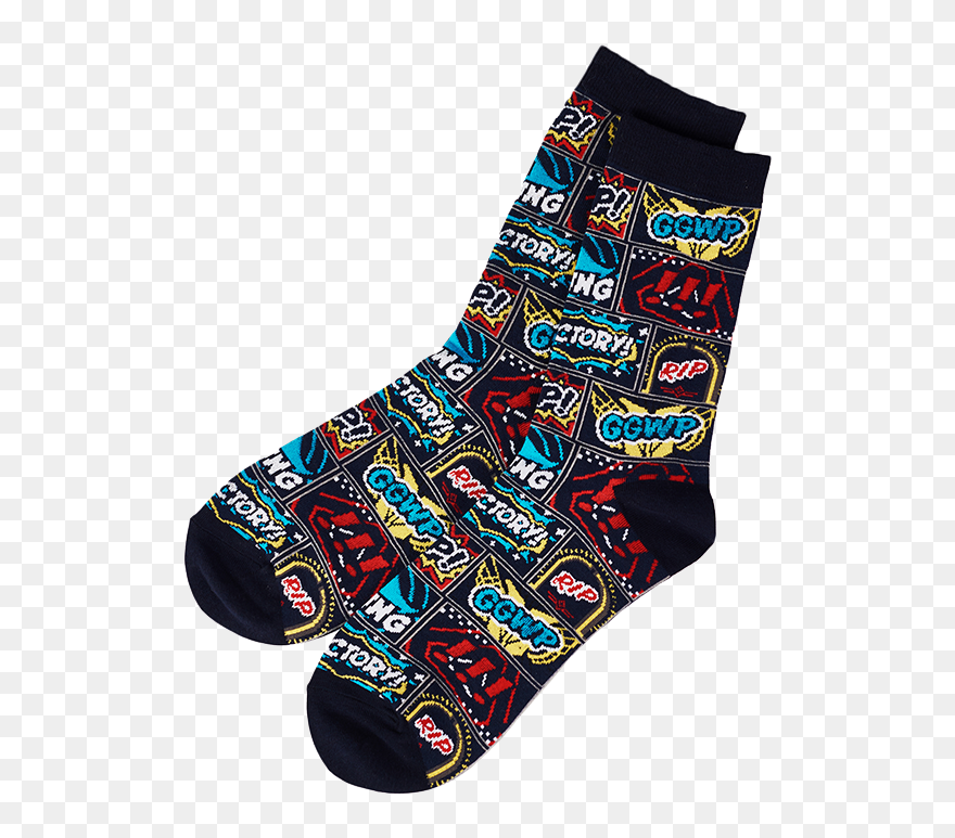 League Comic Inspired Socks - Sock Clipart